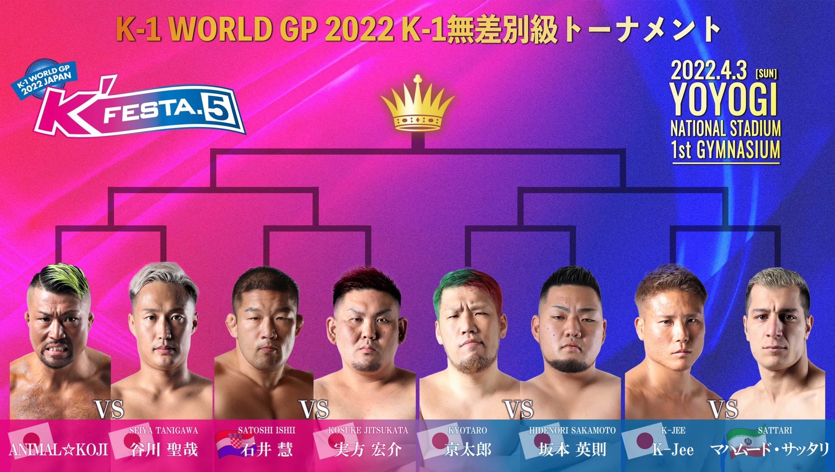 4/3 K’FESTA.5 実方宏介試合決定!